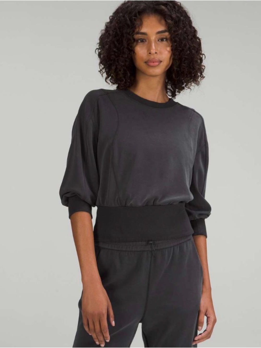 Lululemon Softstreme Ribbed-Hem Pullover Black Size 12